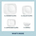 Cherish 16Pc, Service for 4, Dinnerware Set, 8 Plates 8 Bowls, Chip & Break Resistant, Dinner Plates and Dinner Bowls, ware Plates, White