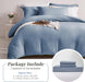 Duvet Cover Queen Size - Super Soft Haze Blue Duvet Cover Set 3 Piece 100% Washed Microfiber Bedding Set with Zipper Closure, 1 Duvet Cover 90X90 Inches and 2 Pillow Shams