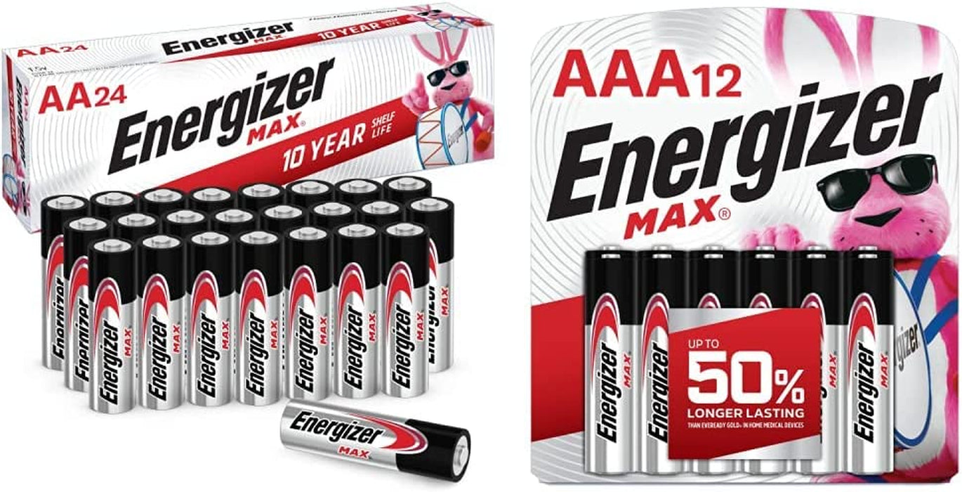 AA Batteries, Max Double a Battery Alkaline, 24 Count