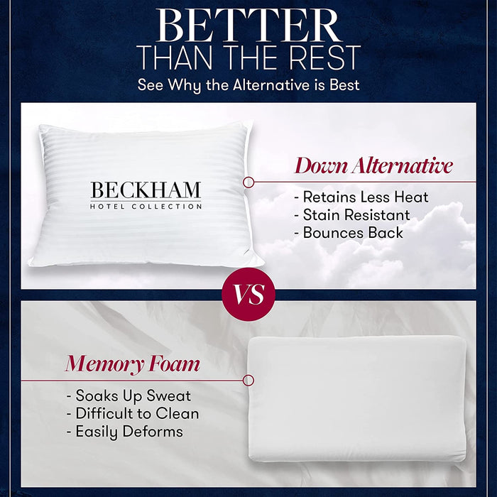 Bed Pillows Standard / Queen Size Set of 2 - down Alternative Bedding Gel Cooling Pillow for Back, Stomach or Side Sleepers