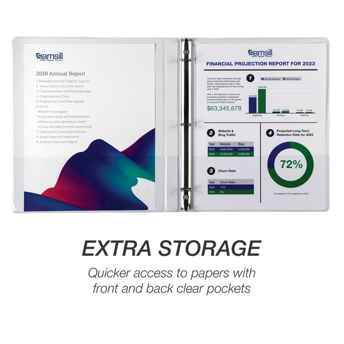 Durable .5" round Ring Binder, White, Customizable, 8 Pack