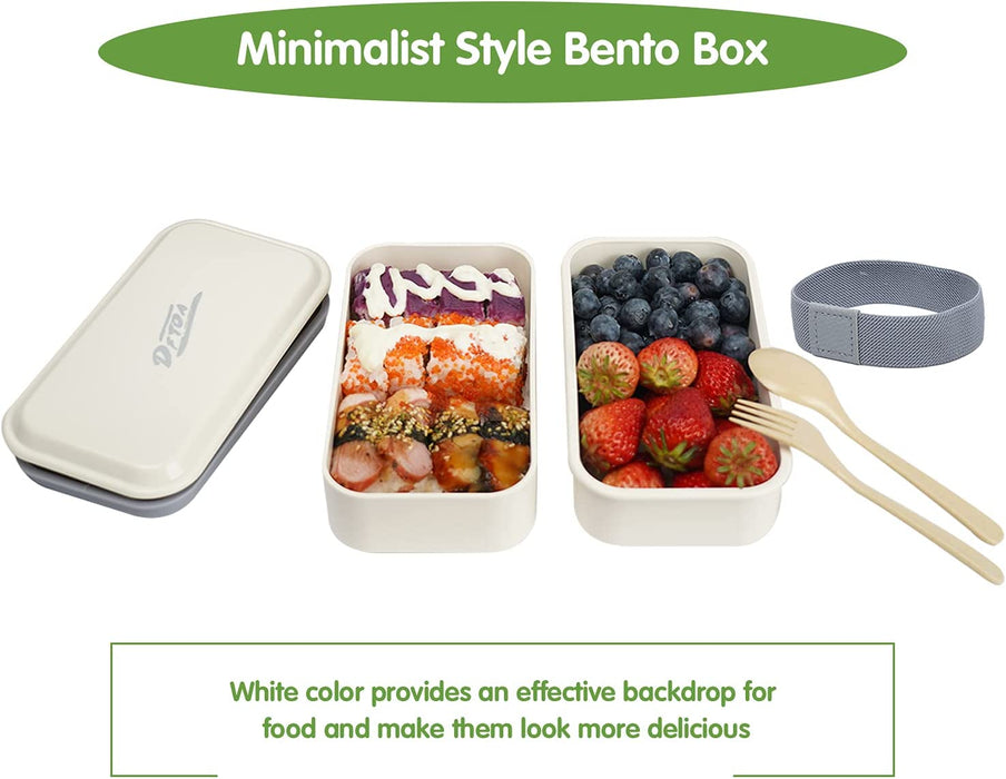 Bento Lunch Box for Adults & Kids,Leakproof Bento Box Containers,2-In-1Compartment with Spoon and Fork,Bpa-Free,40 OZ Capacity