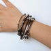 Leather Wrap Bracelet for Women - Handmade Clasp Bangle Bracelet with Pearl Beads Crystal Wristbands Jewelry Gift for Ladies and Mother