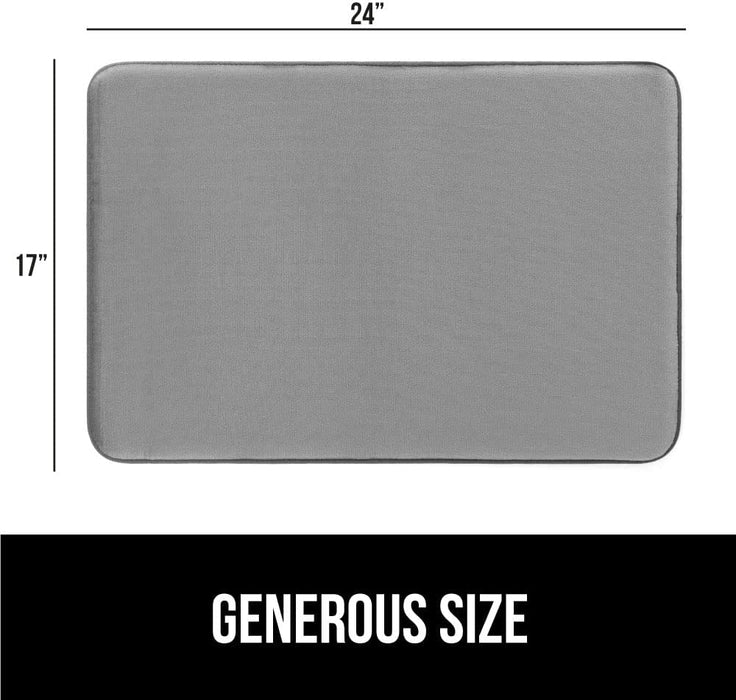 Gorilla Grip Thick Memory Foam Bath Rugs, Soft Absorbent Velvet Bathroom Mats, Durable Dots on Underside, Machine Washable Bathmat, Carpet Rug Room Decor for Shower Floor, 24X17 Mat, Graphite Gray