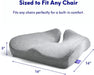 Patented Pressure Relief Seat Cushion for Long Sitting Hours on Office/Home Chair, Car, Wheelchair - Extra-Dense Memory Foam for Hip, Tailbone, Coccyx, Sciatica - Light Grey