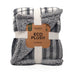 Berkshire Blanket Gray, White, Multi-Color Plaid Sherpa, Velvet Plush Reversible Bed Blanket Twin