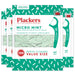 Plackers Micro Mint Dental Flossers, Fresh Mint Flavor, Fold-Out Toothpick, Super Tuffloss, Easy Storage with Sure-Zip Seal, 300 Count
