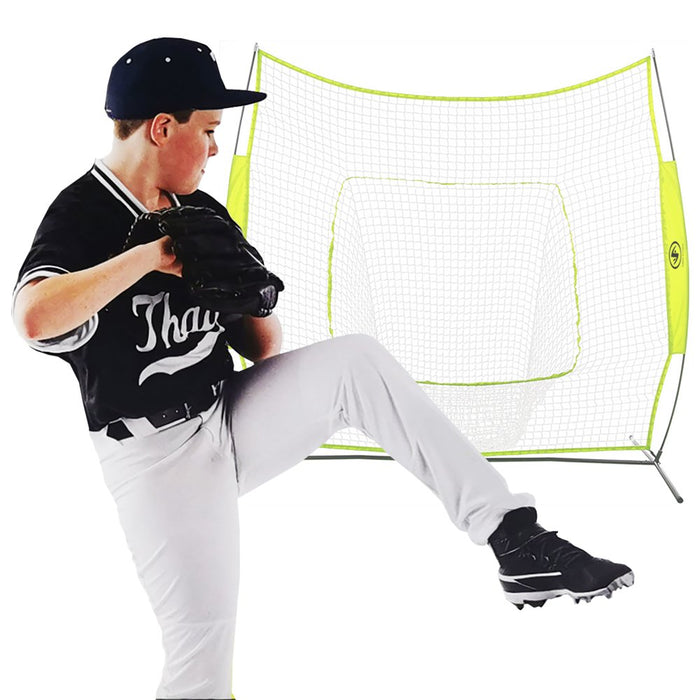 Athletic Works 7 Ft. X7 Ft. Hit Pitch Training Net for Baseball and Softball, Baseball Protective Screens