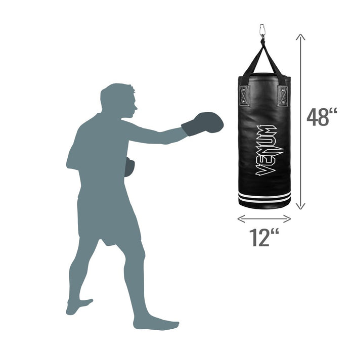 Classic Boxing Punching Bag - 70 Lbs - Black/White - Heavy Bag Kit