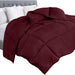 Comforter Duvet Insert - Quilted Comforter with Corner Tabs - Box Stitched down Alternative Comforter (Queen, Burgundy/Red)