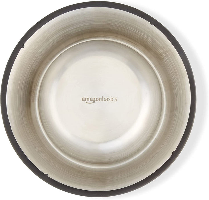 Stainless Steel Pet Dog Water and Food Bowl, Set of 2 (11 X 3 Inches)