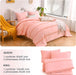 Pink King Size Comforter Set, Boho Bedding Pom Pom Bed Comforter King Set for All Season 3 Pieces