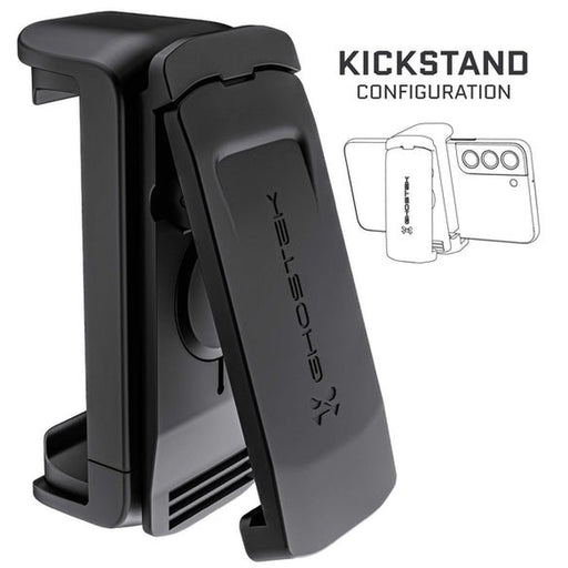 Universal Phone Holster with Swivel Belt Clip and Built-In Kickstand (Black)
