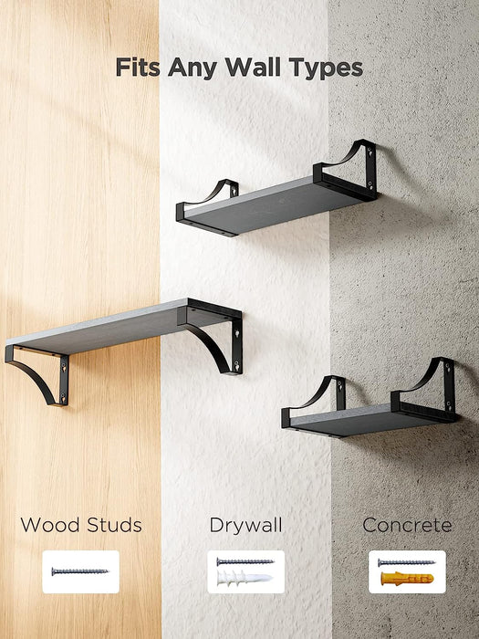 Floating Shelves Wall Mounted Set of 3, Rustic Wood Wall Shelves for Bedroom, Bathroom, Living Room, Kitchen, Laundry Room Storage & Decoration, Gray