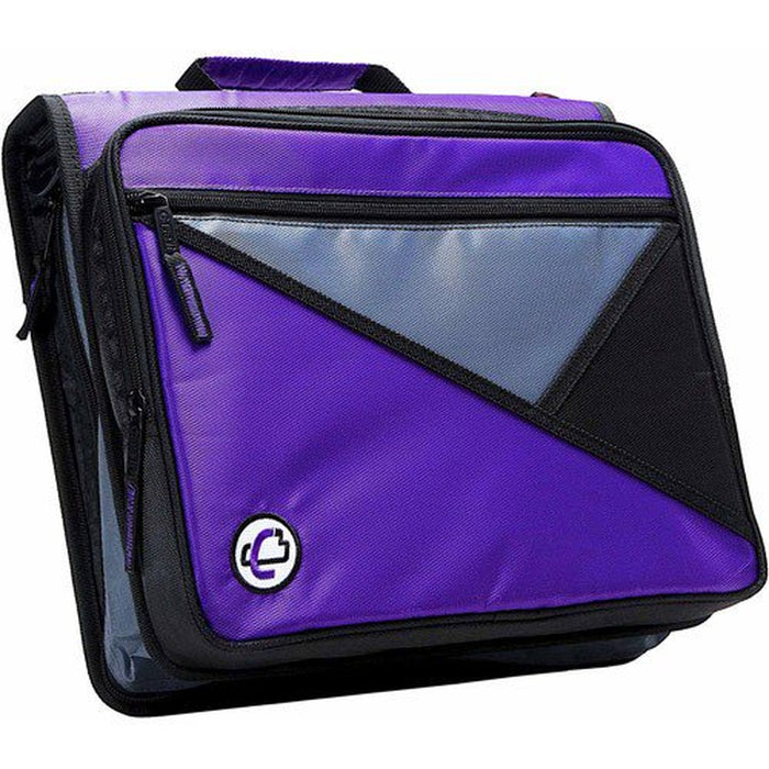 Case It 2" D-Ring Zipper Binder with 13" Tablet Pouch, Purple, LT-007