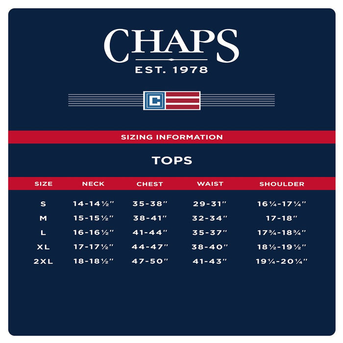 Chaps Men'S Long Sleeve Sustainable Easy Care Woven Shirt -Sizes XS up to 4XB