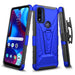GW USA Case for Motorola Moto G Pure Case with Tempered Glass Screen Protector Hybrid Cover with Kickstand Phone Belt Clip Holster - Blue