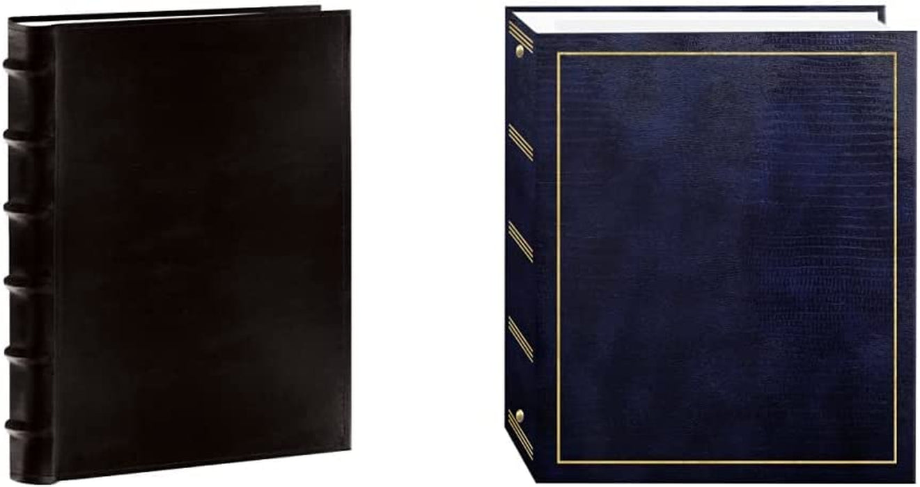 Pioneer Sewn Bonded Leather Bookbound Bi-Directional Photo Album, Holds 300 4X6" Photos, 3 per Page. Color: Black.