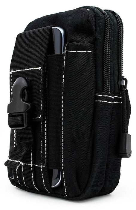 For IPHONE 6 IPHONE 6S / IPHONE 7 / IPHONE 8 / IPHONE X Multipurpose Tactical Cover Smartphone Holster EDC Security Pack Carry Case Pouch Belt Waist Bag Gadget Money Pocket - Black