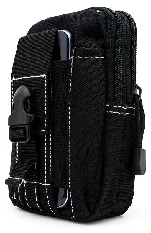 For IPHONE 6 IPHONE 6S / IPHONE 7 / IPHONE 8 / IPHONE X Multipurpose Tactical Cover Smartphone Holster EDC Security Pack Carry Case Pouch Belt Waist Bag Gadget Money Pocket - Black