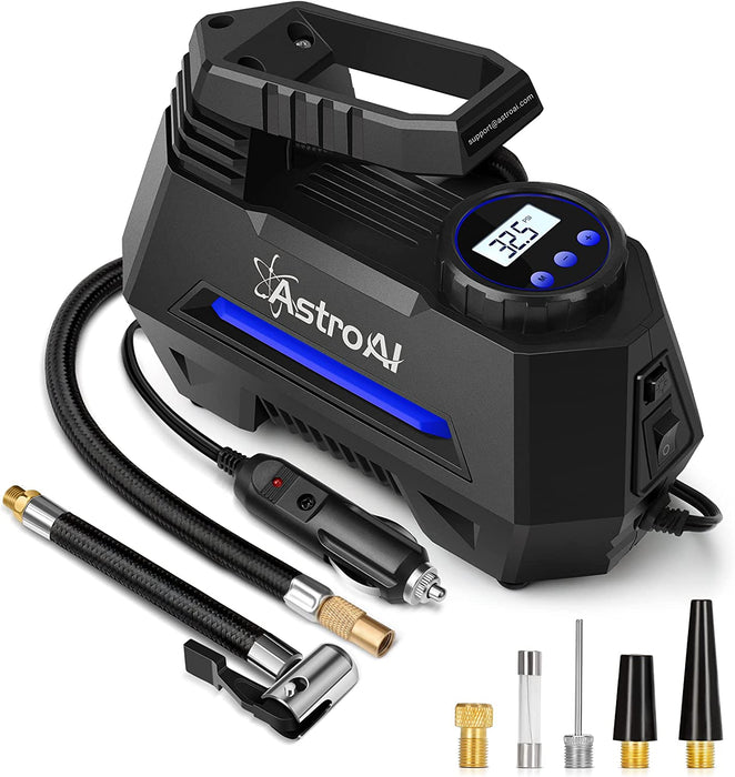 Tire Inflator Portable Air Compressor Air Pump for Car Tires - Car Accessories, 12V DC Auto Tire Pump with Digital Pressure Gauge, 100PSI with Emergency LED Light for Car, Bicycle, Balloons