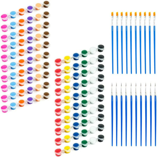 Acrylic Paint Set for Kids,Washable Watercolor Paint Sets,Diy Graffiti Paint,Acrylic Pigment Set with Brushes,Adults Children Handcraft Painting Pigment Set (10 Set-5Ml-12 Colors -F)