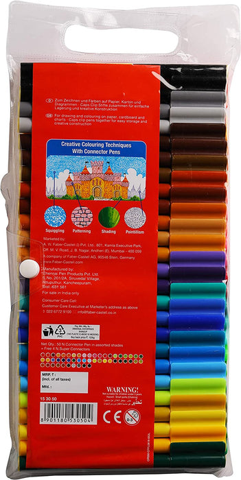 Faber Castell Connector Pens, Multicolor - Pack of 50
