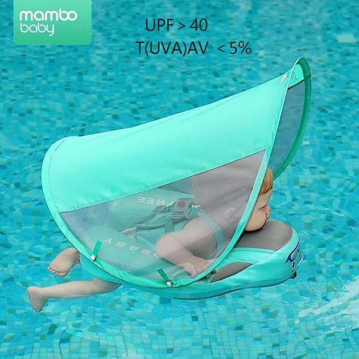 Baby Swimming Float Ring Swim Trainer Non-Inflatable Sunshade Kids Float Lying Swimming Pool Toys Bathtub for Accessories