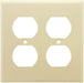88016 2-Gang Duplex Device Receptacle Wallplate, Standard Size, Thermoset, Device Mount, White