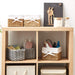 Natural Woven Seagrass Wicker Storage Nest Baskets Shelf Organizer Container Bins with Liner - Set of 4 ( 7 X 7 X 5.5 Inches)