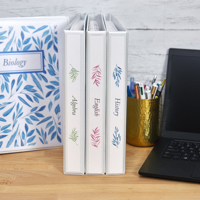 Economy View 3 Ring Binders, 1" round Rings, 4 White Binders (19200)
