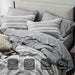 Bedsure Bed in a Bag Full Size 7-Piece Gray White Striped Bedding Comforter Sets All Season Bed Set, 2 Pillow Shams, Flat Sheet, Fitted Sheet and 2 Pillowcases