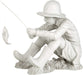 EU9288 Gone Fishing Fisherman Boy Garden Statue, 17 Inch, 10.5" D X 17" W X 17" H, Two Tone Stone