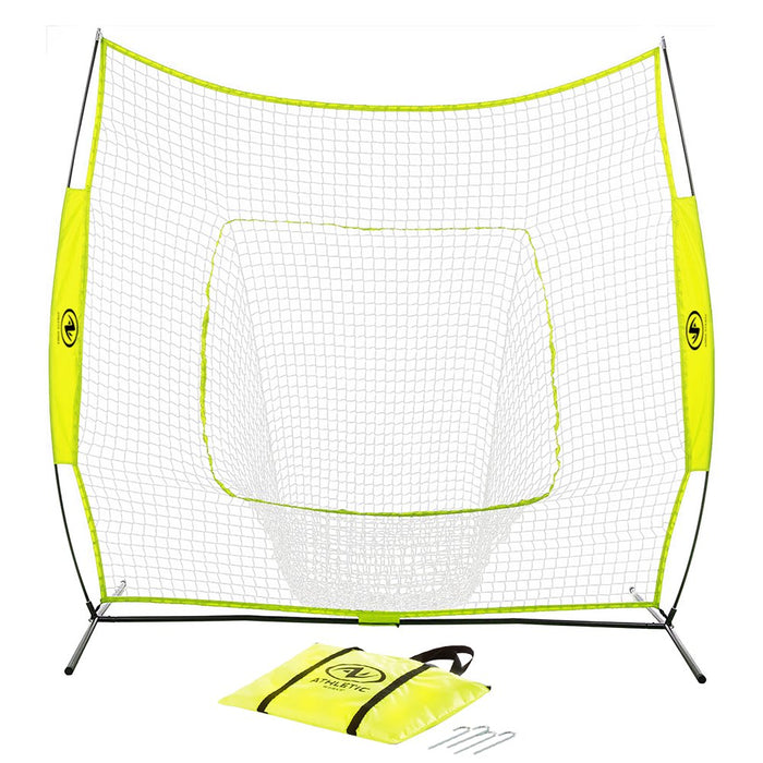 Athletic Works 7 Ft. X7 Ft. Hit Pitch Training Net for Baseball and Softball, Baseball Protective Screens