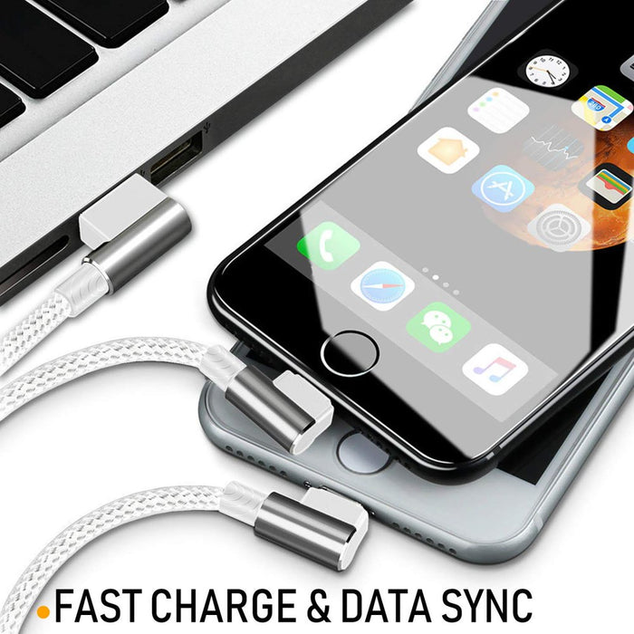 Charger 10FT Fast USB Charging Cable Cord Braided Nylon High-Speed Iphone Cable with Premium Metal Connector Compatible Iphone X/8/8 Plus/7/7 Plus/6/6S/6 Plus/5S/Se/Mini/Air/Pro Case - Silver
