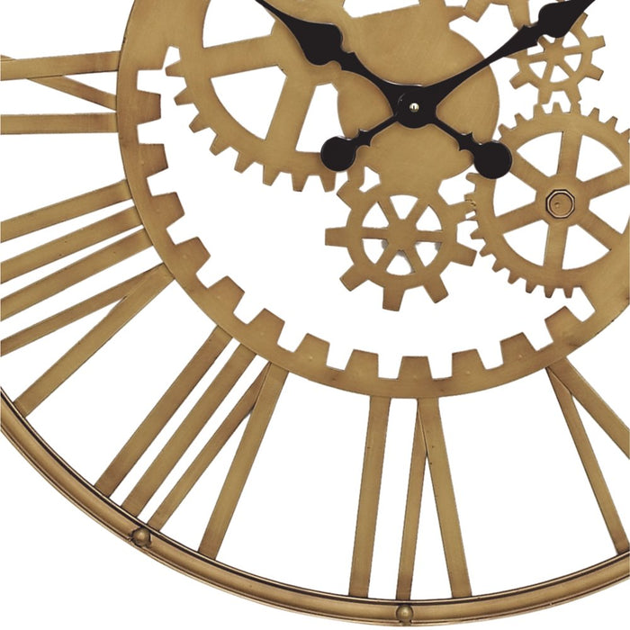 32" Gold Metal Gear Wall Clock