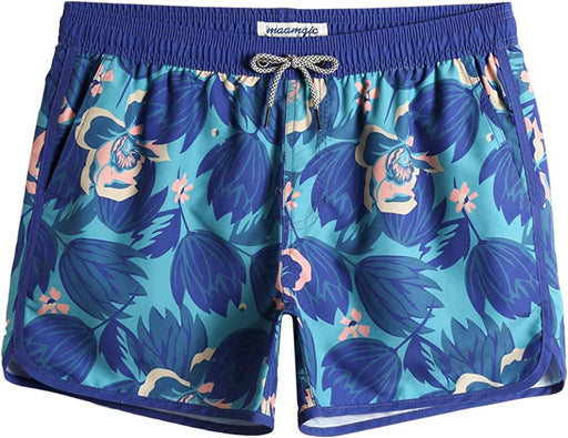 Mens Boys Short 80S 90S Vintage Swim Trunks with Mesh Lining Quick Dry Swim Suits Board Shorts