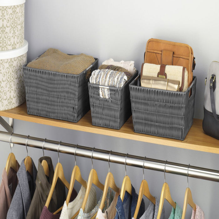 Rattique® Storage Baskets - Set of 3 - Gray