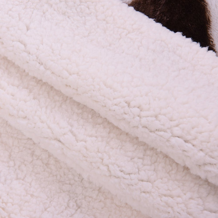 Homesmart Cow Pattern Sherpa Blanket Faux Fur Wearable Sleeve One Size