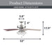Better Homes & Gardens 52" 5 Blade Satin Nickel Ceiling Fan with 3 Lights
