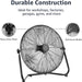 20" High Velocity Industrial Fan, Black,