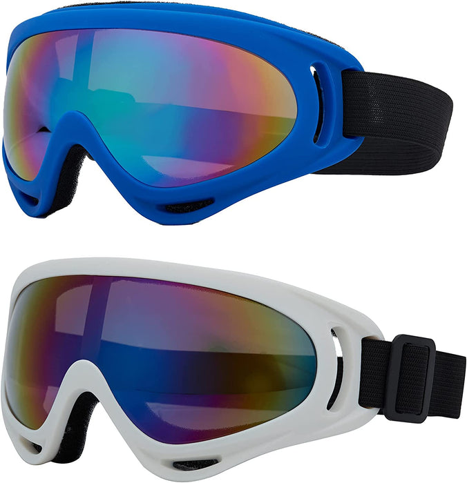 2 Pack Ski Goggles Snowboard Goggles for Men Women & Youth, Snow Goggle