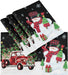 Pfrewn Winter Red Truck Dog Snow Placemats Set of 6 Table Mat Christmas Snowflake Place Mat Double-Sided Print 12" X 18" Dining Home Kitchen Xmas Table Decoration