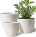 Giraffe Creation Plant Pots 10/9/8 Inch Set of 3, Flower Pots Outdoor Indoor, Planters with Drainage Hole, Speckled White