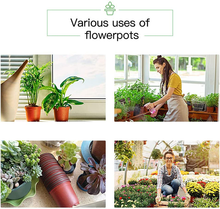 200-Pack 4 Inch Plastic Plant Nursery Pots Come with 200 Pcs Plant Labels, Seedling Flower Plant Container and Seed Starting Pots