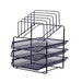 Pen + Gear, Mesh Desk Organizer with 3 Sliding Letter Tray, 5 Upright Sections, Black