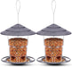 Bird Feeders, Bird Feeder for outside Outdoors Hanging, Squirrel Proof, Easy Clean and Fill, Adjustable Feeder with Sturdy Wire and Roof, Plastic, for Garden, Backyard, Terrace(25 Oz/Pack)