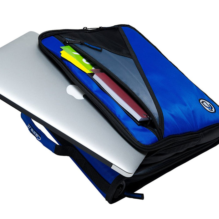Case It 2" D-Ring Zipper Binder with 13.3" Tablet Pouch, Red, LT-007