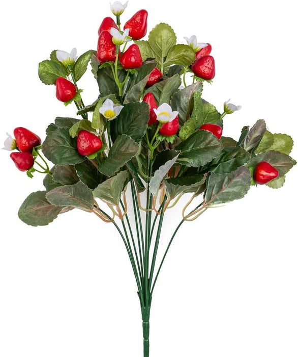 Artificial Strawberry Bush | Summer Florals and Home Decor | Size: 17" L