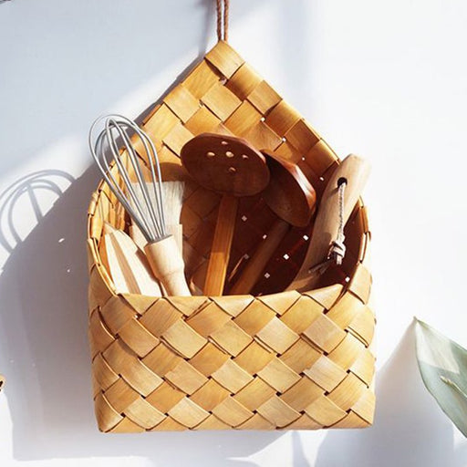 Clearance!!!Storage Basket Wall Mount Natural Woven for Flowers&Plant& Essentials Boho Wall Organizer Basket for Baby Nursery, Key, Sunglasses, Wallet on Door